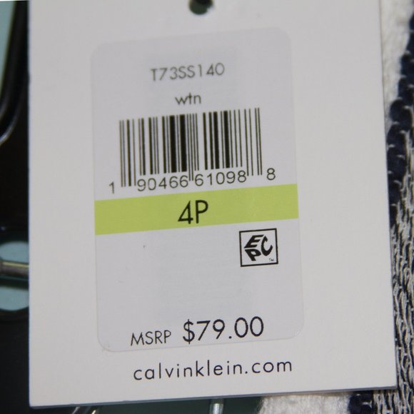 CALVIN KLEIN STRIPED PENCIL SKIRT WHITE AND NAVY - Picture 11 of 11